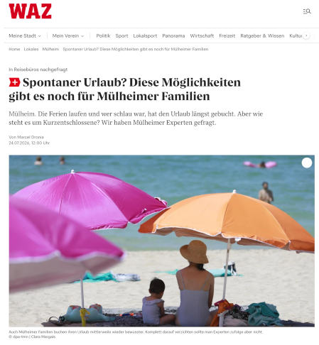 600px WAZ 24.07.2026 Spontaner Urlaub Diese Möglichkeiten Gibt Es Noch Für Mülheimer Familien